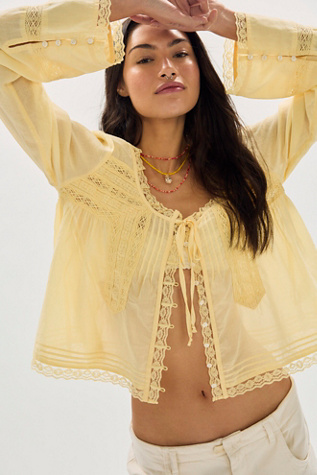 Forevermore Long-Sleeve Top by Free People in Yellow, Size: XS