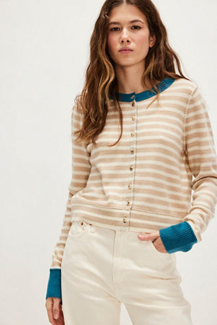 Nocturnal Stripe Cardi At Free People In Waves Combo, Size: XL