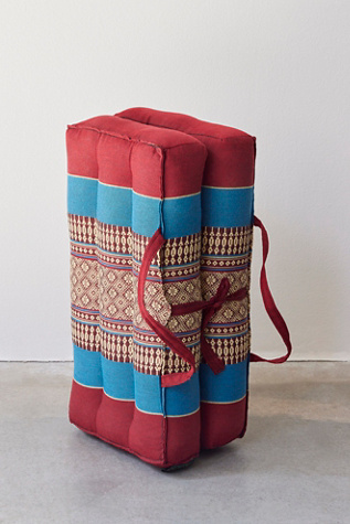 Hugger Mugger Zafuko Large Foldable Yoga & Meditation Cushion at Free People in Burgundy Blue