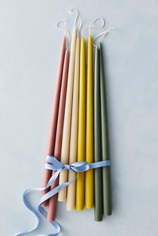 18" Dipped Taper Candles By The Floral Society At Free People In Parchment