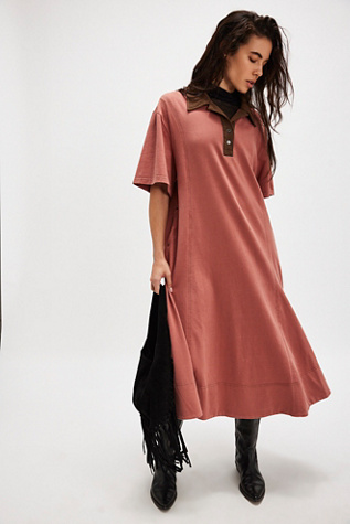 knee length dresses for ladies Womens Cashmere Knit Midi Dress Long Sleeve Polo Collar V Neck Dress Apricot / L main image 0