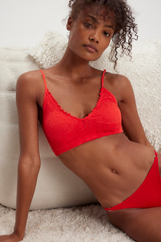 Heirloom Seamless Bralette By Intimately At Free People In Poppy Red, Size: XS/S