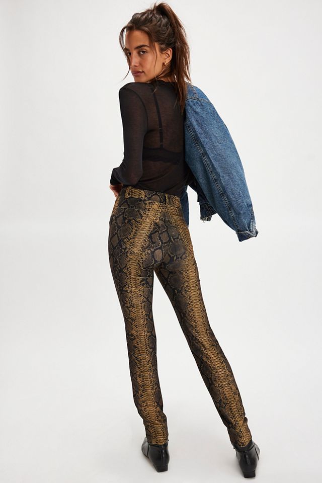 Norma Kamali High-Waist Printed Pencil Pants #1
