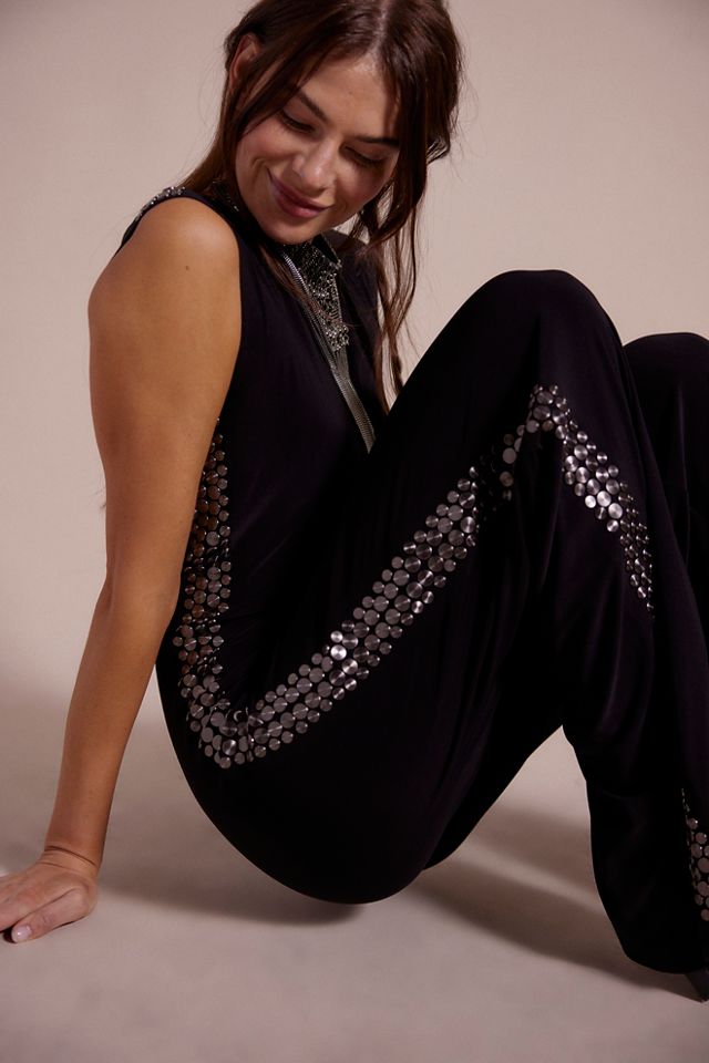 Norma Kamali Gunmetal Stud Sleeveless Jumpsuit | Free People