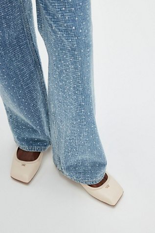 Allie Square-Toe Slingback Flats By Circus NY By Sam Edelman At Free People In Vanilla Bean, Size: US 8