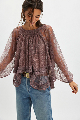 Goldie Knit Top At Free People In Plum Dust, Size: Small