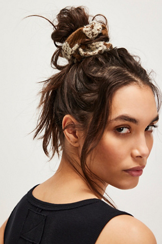 Sweater Weather Cozy Scrunchie At Free People In Cheetah