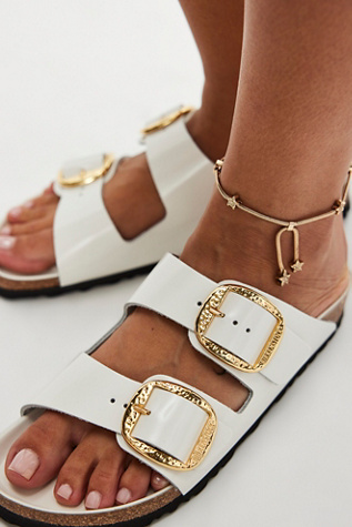 Arizona Hammered Big Buckle Birkenstocks at Free People in White, Size: EU 38