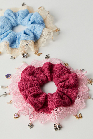 Esmerelda Pony Locket Scrunchie At Free People In Purple/Blue