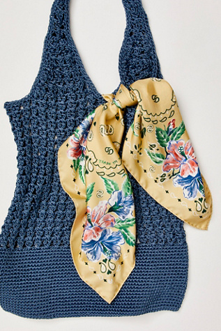 Call It By Your Name Silk Scarf by Free People in Yellow