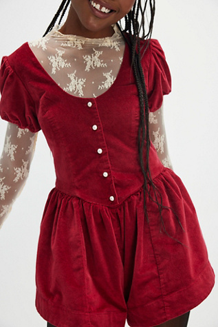 Free people red velvet dress best sale