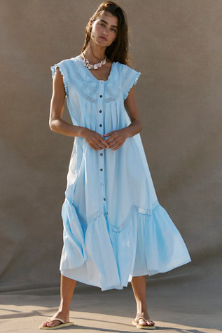 Aster Midi Dress by free-est at Free People in Blue, Size: L