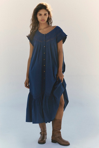 Aster Midi By free-est At Free People In Navy Peony, Size: XS