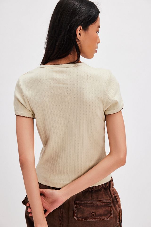 Graphic Pointelle Tee #2