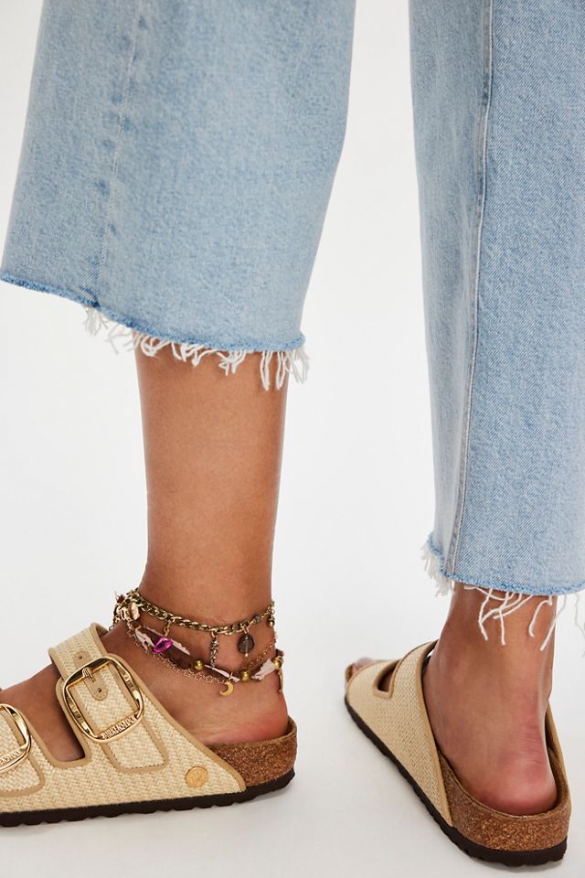 サンダル・ミュール BIRKENSTOCK ARIZONA BIG BUCKLE FLAT SANDALS IN RAFFIA (NARRO Birkenstock Women's Arizona Big Buckle Raffia Sandals