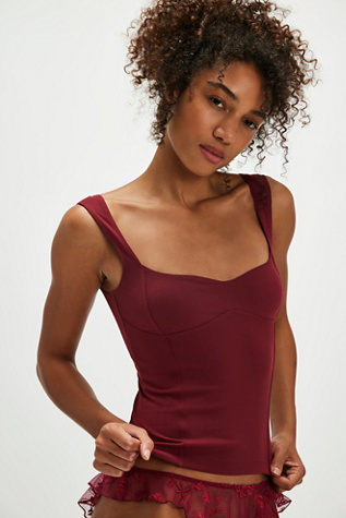 Somewhere Sometime Cami by Intimately at Free People in Pomegranate, Size: Small