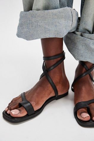 On Holiday Strappy Sandals By Matisse At Free People In Black, Size: US 8