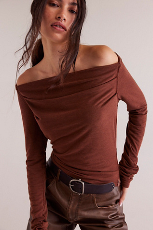 Menagerie Long Sleeve By We The Free At Free People In Umber Earth, Size: Medium