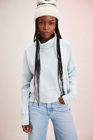 We The Free Highland Turtleneck Top At Free People In Glacier, Size: XS