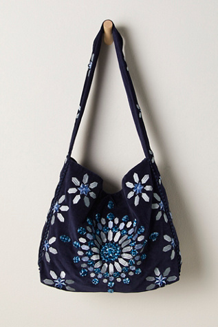 Valera Velvet Bag At Free People In Navy