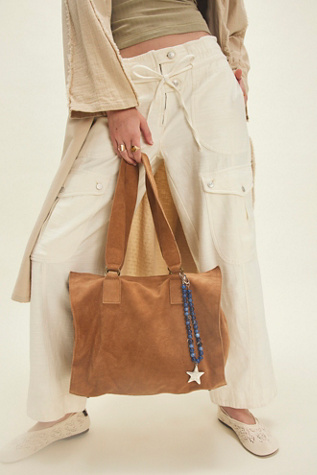 Salma Suede Tote Bag At Free People In Saddle