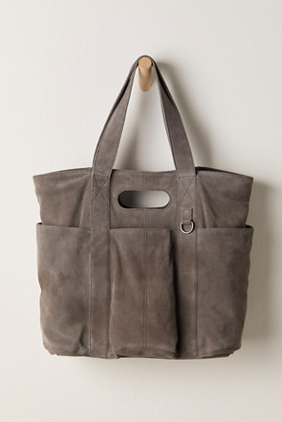 Suede Caravan Tote At Free People In Charcoal