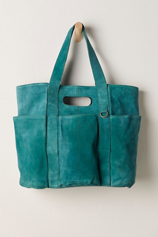 Suede Caravan Tote Bag by Free People in Green