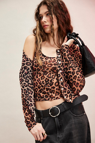 Twosie For One Top Co-Ord at Free People in Leopard, Size: XS