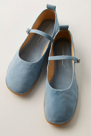 Ollie Crepe Mary Janes By Intentionally Blank At Free People In Light Blue, Size: EU 39