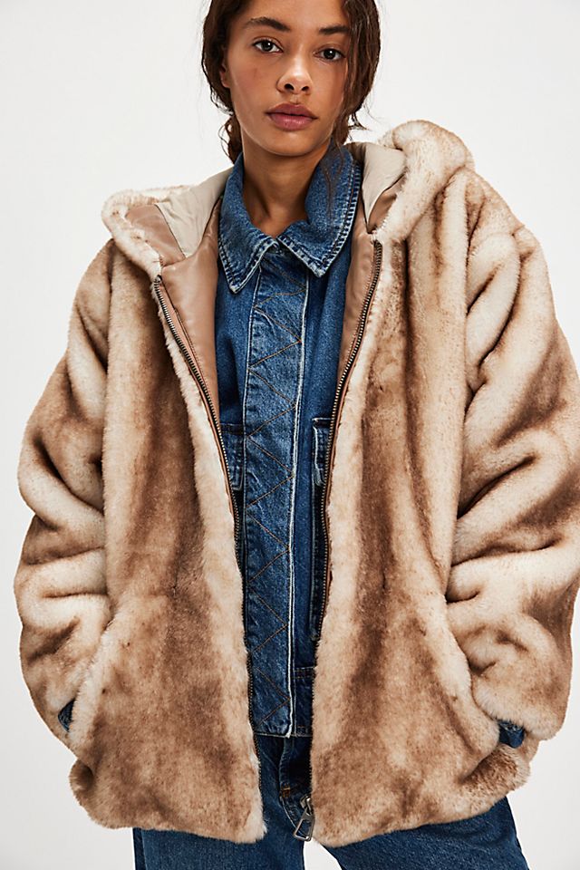 Hannah Hooded Fur Coat | Free People Hannah Hooded Fur Coat | Free People