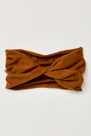 Kooshoo Organic Twist Soft Headband At Free People In Cocoa Brown