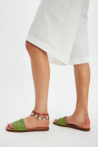 Under The Palms Slide Sandals by Seychelles at Free People in Green, Size: US 7.5
