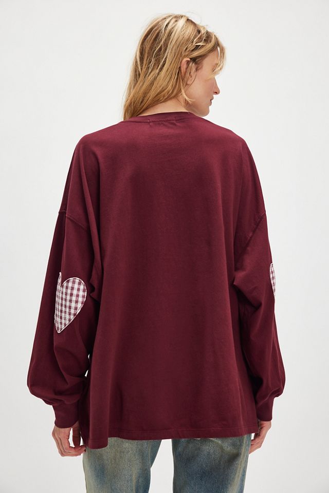 Gingham Heart One-Size Long-Sleeve Tee #1