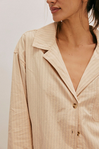 We The Free Off Duty Striped Shirt at Free People in Neutral Combo, Size: XS