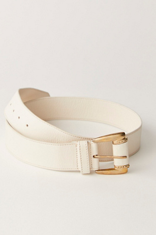 Bradshaw Leather Belt At Free People In Ivory, Size: S/M