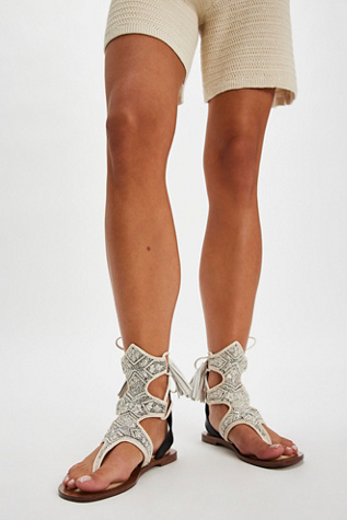 Meher Kakalia Clio Gladiator Sandals at Free People in White, Size: EU 40