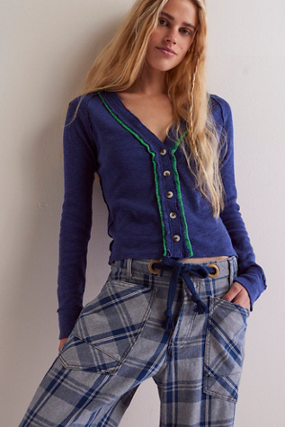 We The Free Tipton Cardi At Free People In Indigo Combo, Size: Medium