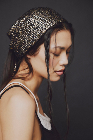 Lyra Embelisshed Bandana At Free People In Gunmetal