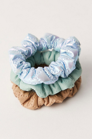 Commuter Scrunchie Pack At Free People In Green/Silver/Chocolate