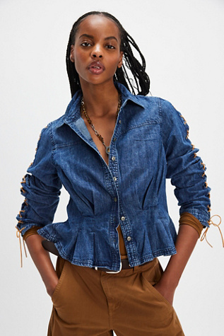 ラ*中様 新品shoop 21AW CHALCEDONY LACE DENIM SHOOP 21AW CHALCEDONY LACE DENIM PANTS