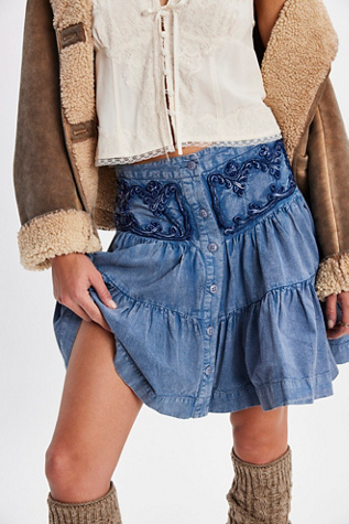 August Mini Skirt At Free People In Flint Stone, Size: US 4