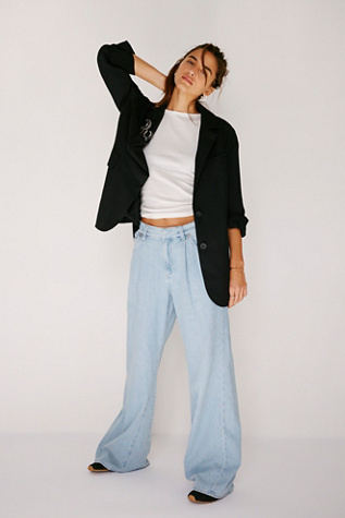 We The Free Sheridan Trouser Flare Jeans At Free People In Coventry Blue, Size: 27