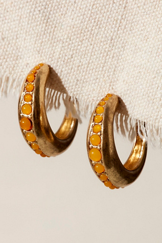 Levi Hoops At Free People In Gold/Topaz