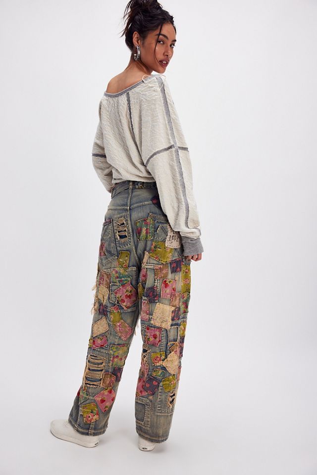 Jeans Patchwork Floral Magnolia Pearl #1