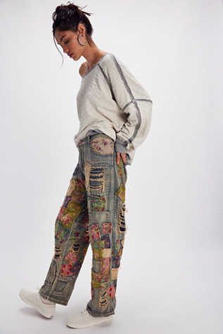 Magnolia Pearl Floral Patchwork Jeans