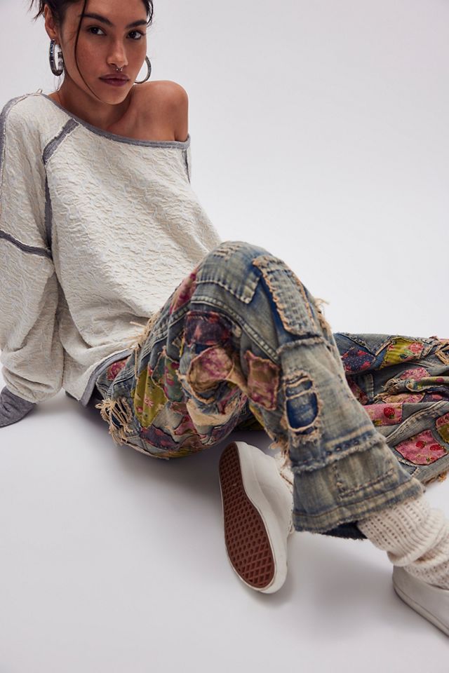Jeans Patchwork Floral Magnolia Pearl #3