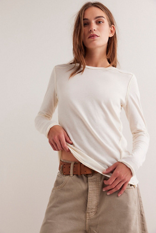 We The Free Wild Long-Sleeve Tee At Free People In Ivory, Size: Small