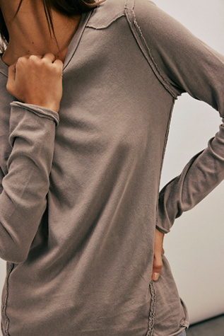 We The Free Wild Long-Sleeve Tee at Free People in Fallen Rock, Size: Small