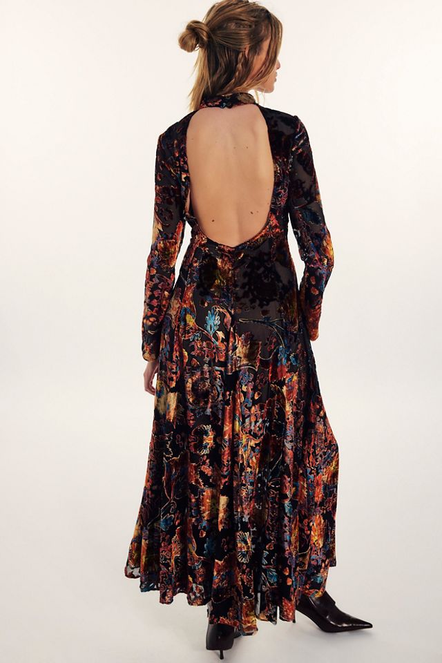 Bali Painterly Paisley Velvet Maxi Dress #1