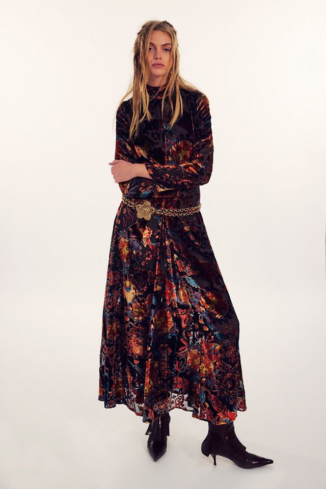 Bali Painterly Paisley Velvet Maxi Dress #3